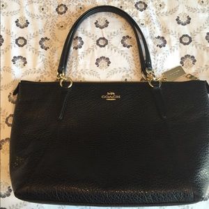 Never Used Black Leather Coach Bag